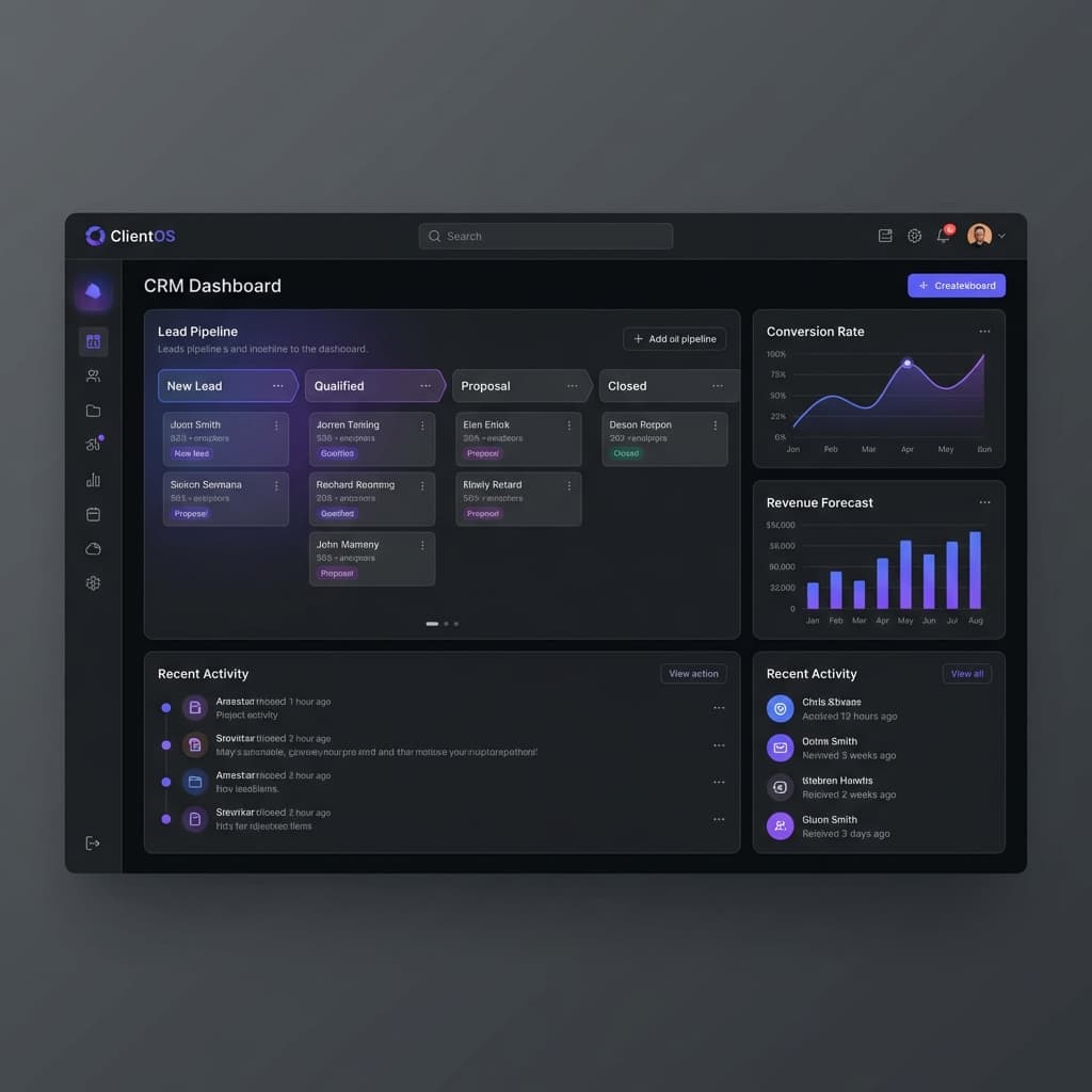 ClientOS Dashboard Mockup